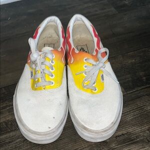 Vans White Yellow Sneakers Classic Canvas Style